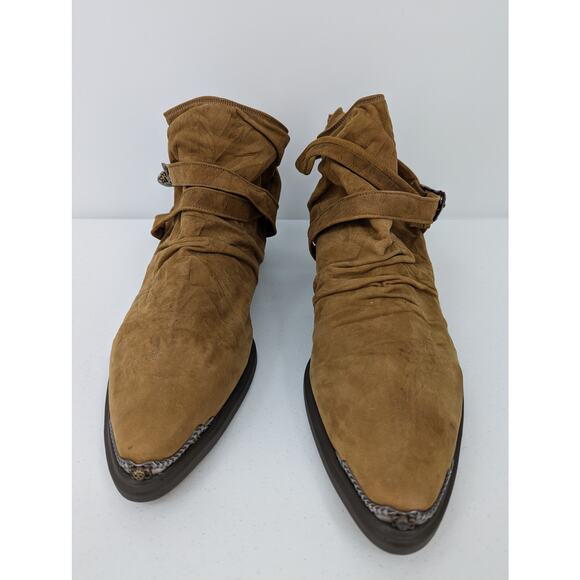 Vintage Zodiac Suede Ankle Boots with Skull Accents Men's Size 13 - Picture 4 of 13